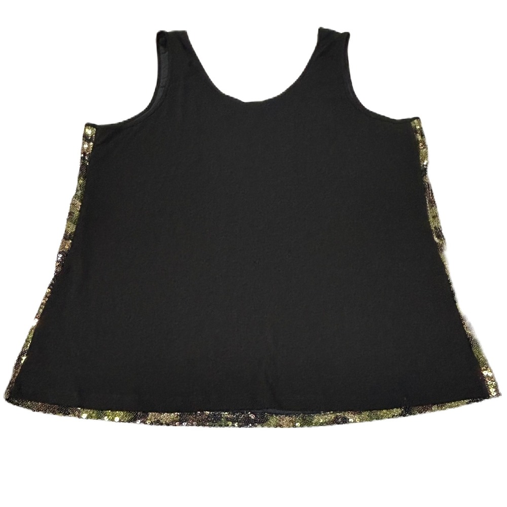 Lane Bryant Camo Sequin Tank Top Plus Size 22/24W Green Baddie Glam Statement - Picture 3 of 7
